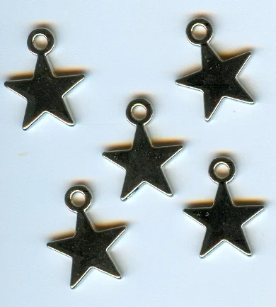 Bedels in de vorm van een ster, zilverkleurig Diameter ca. 13 mm.