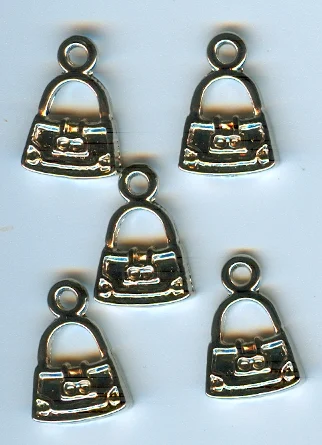 Bedels in de vorm van een handtasje Afmeting ca. 13x12 mm.
