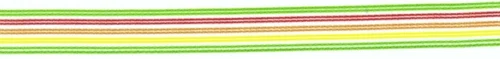 9 Organza lint 15 mm div. kleuren groen.rood,oranje,geel,groen