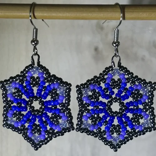 Galaxy Blue Mandala oorbellen
