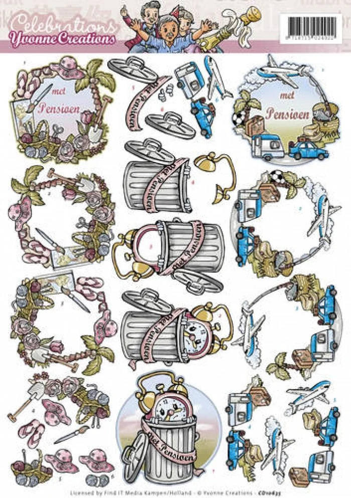 Knipvel Yvonne Creations - Met Pensioen - CD10635