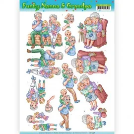 Knipvel Funky Nanna & Grandpa - Yvonne Creations - CD11238